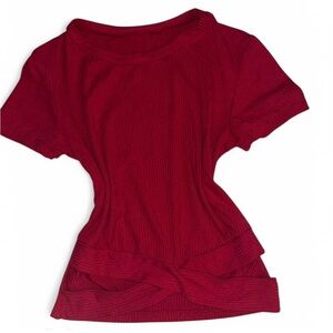 Red Fitted Short Sleeve T-Shirt
